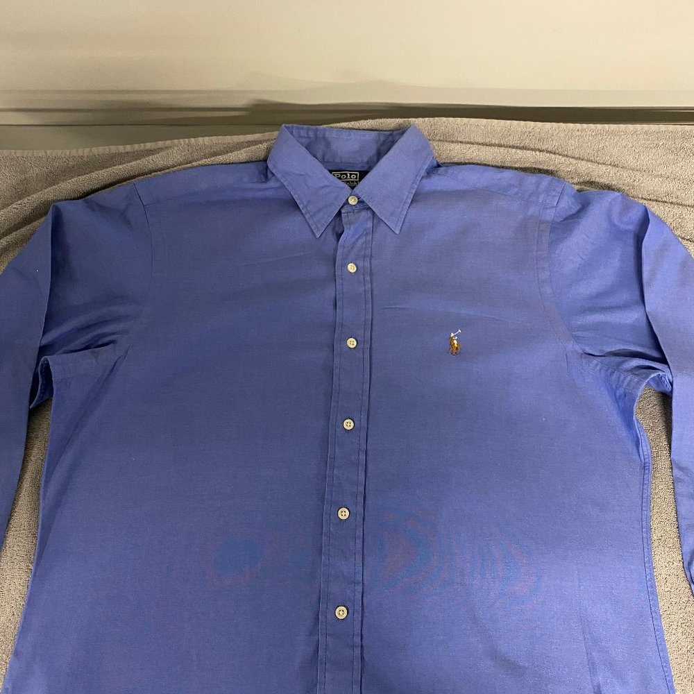 Blue Ralph Lauren Polo Lowell 100% Cotten Size 16-34